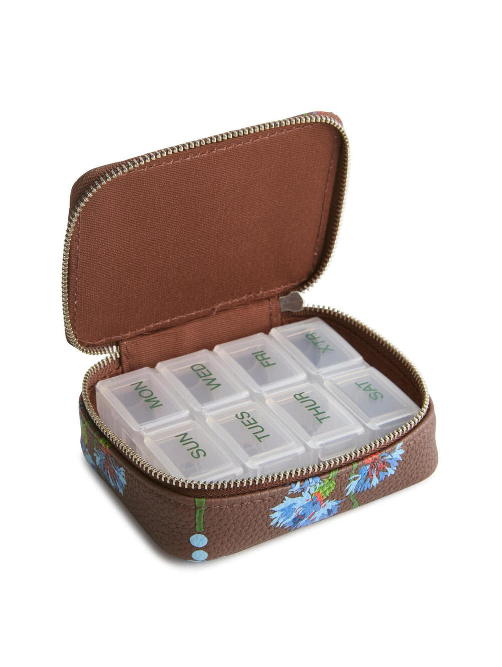 Vera Bradley - Essential Travel Pill Case - Faux Leather - Bachelor Button Dot - Picture 2 of 4